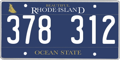 RI license plate 378312