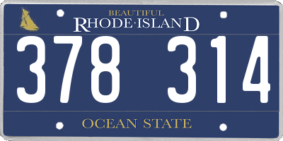 RI license plate 378314