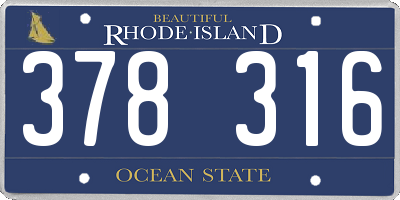 RI license plate 378316