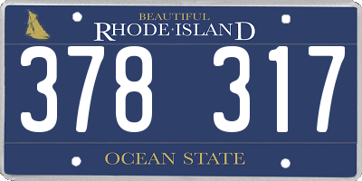 RI license plate 378317