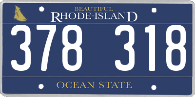 RI license plate 378318
