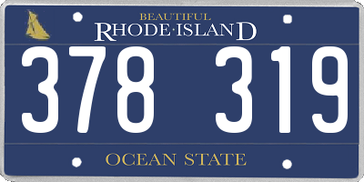 RI license plate 378319