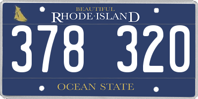 RI license plate 378320