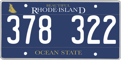 RI license plate 378322