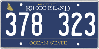 RI license plate 378323