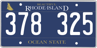 RI license plate 378325
