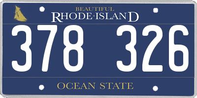 RI license plate 378326