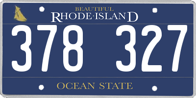 RI license plate 378327