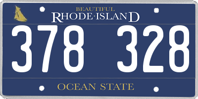 RI license plate 378328