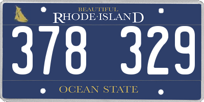 RI license plate 378329