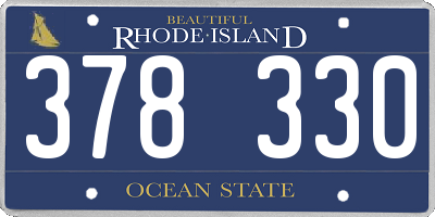 RI license plate 378330