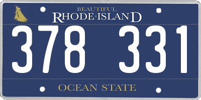 RI license plate 378331
