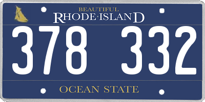 RI license plate 378332