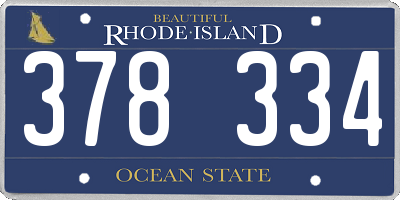 RI license plate 378334
