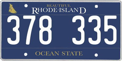RI license plate 378335