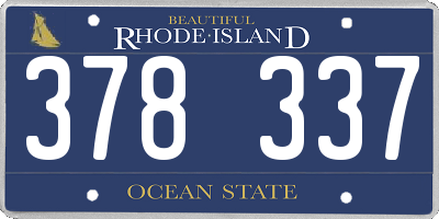 RI license plate 378337