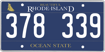 RI license plate 378339