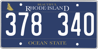 RI license plate 378340