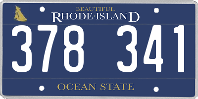 RI license plate 378341