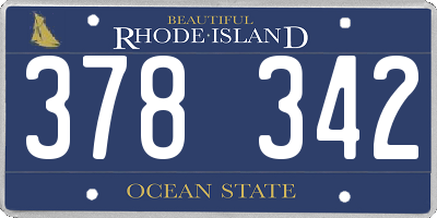 RI license plate 378342