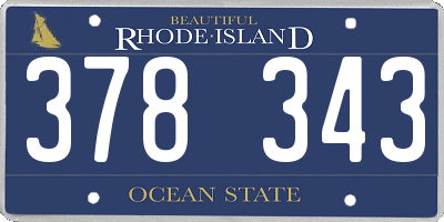 RI license plate 378343