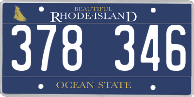 RI license plate 378346