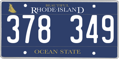 RI license plate 378349