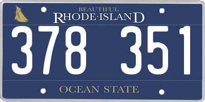 RI license plate 378351