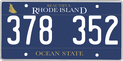 RI license plate 378352