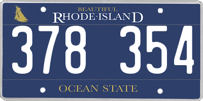 RI license plate 378354