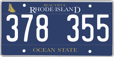 RI license plate 378355