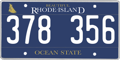 RI license plate 378356