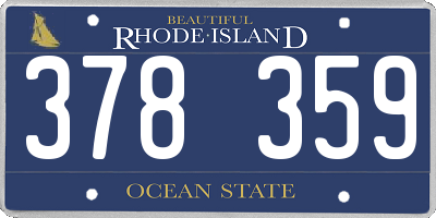 RI license plate 378359