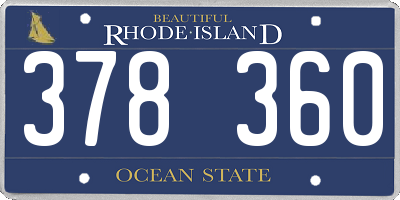 RI license plate 378360