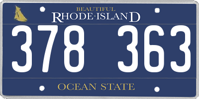 RI license plate 378363