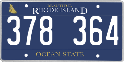 RI license plate 378364