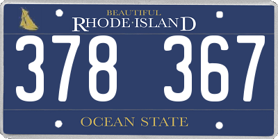 RI license plate 378367