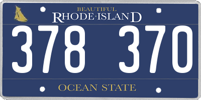 RI license plate 378370