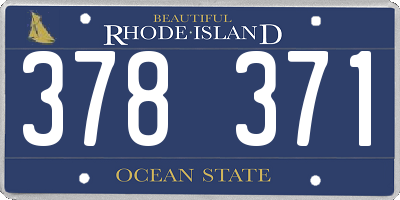 RI license plate 378371