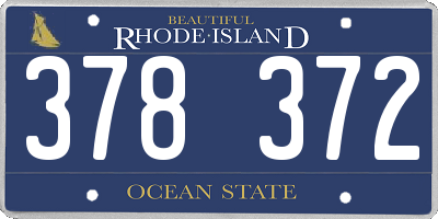 RI license plate 378372