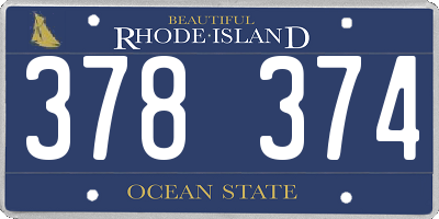 RI license plate 378374