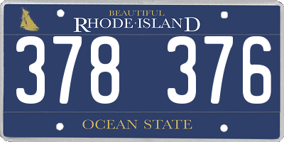 RI license plate 378376