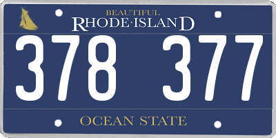 RI license plate 378377