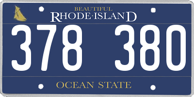 RI license plate 378380