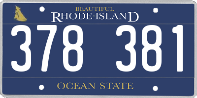 RI license plate 378381