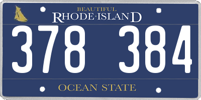 RI license plate 378384