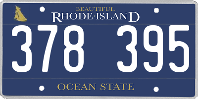 RI license plate 378395