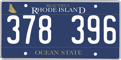RI license plate 378396