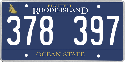 RI license plate 378397