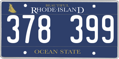RI license plate 378399